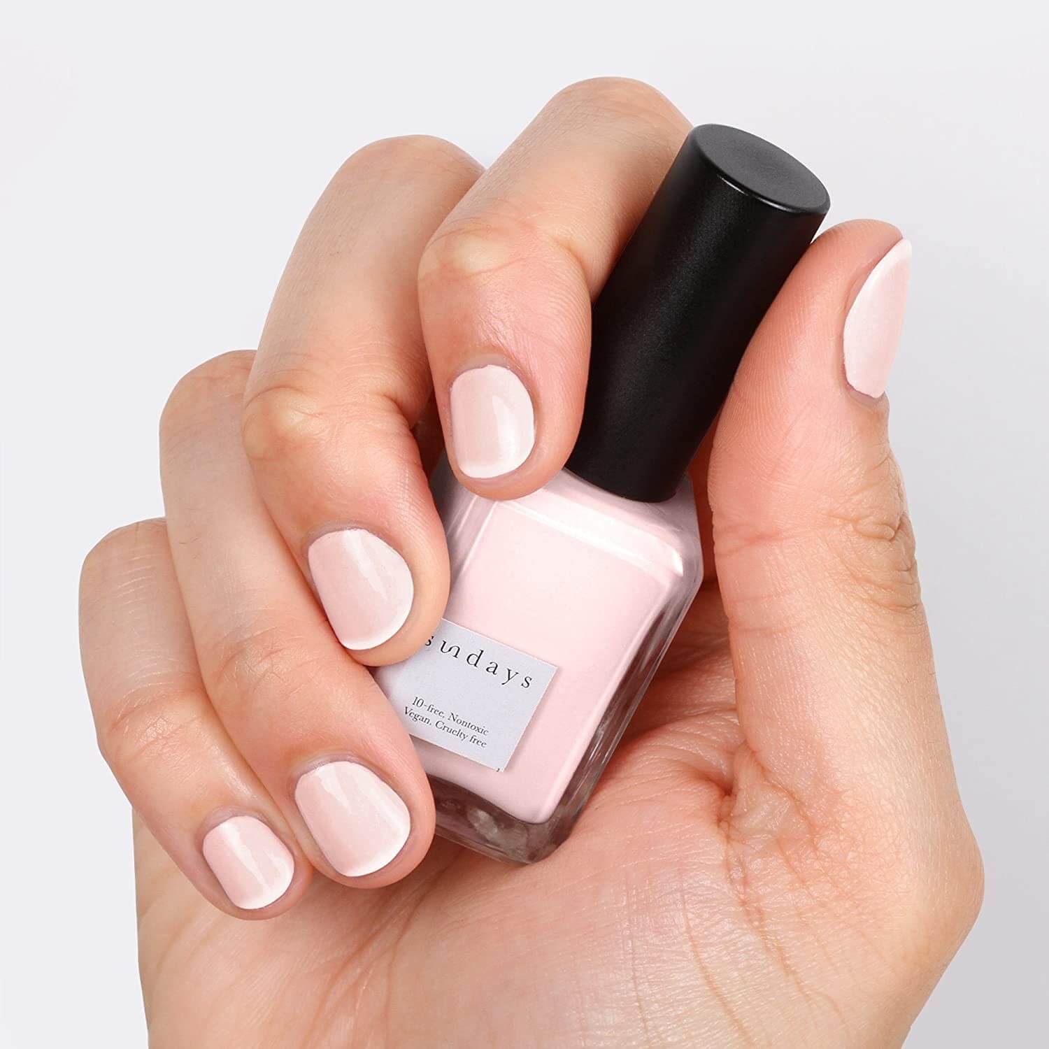 Sundays 10-Free, Nontoxic Nail Polish No.02 (Semi-opaque pink)