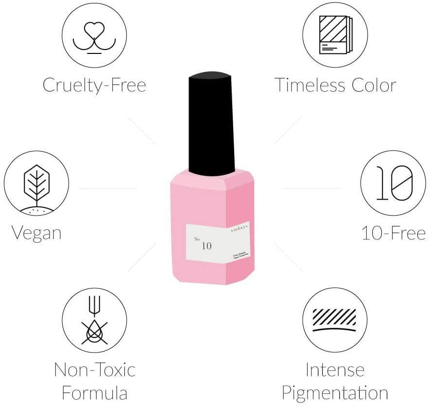 Sundays 10-Free, Nontoxic Nail Polish No.10 Bubblegum pink