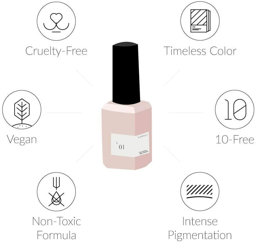 Sundays 10-Free, Nontoxic Nail Polish No.26 (Mauve)
