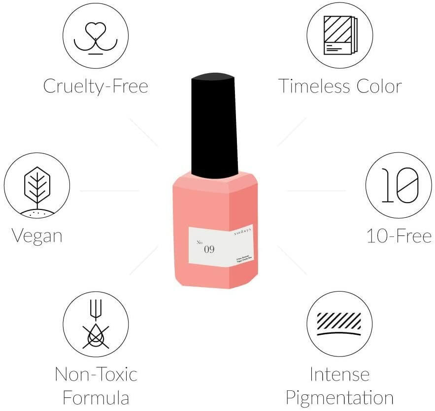 Sundays 10-Free, Nontoxic Nail Polish No.13 (Cherry Orange)