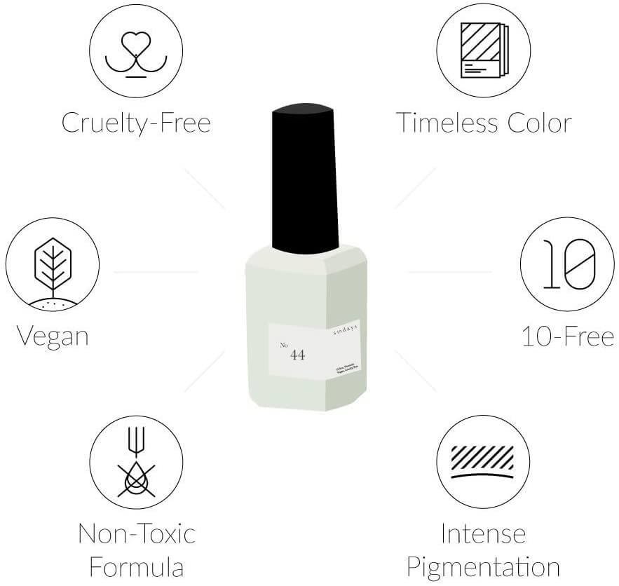 Sundays 10-Free, Nontoxic Nail Polish No.44 (Mild Mint)